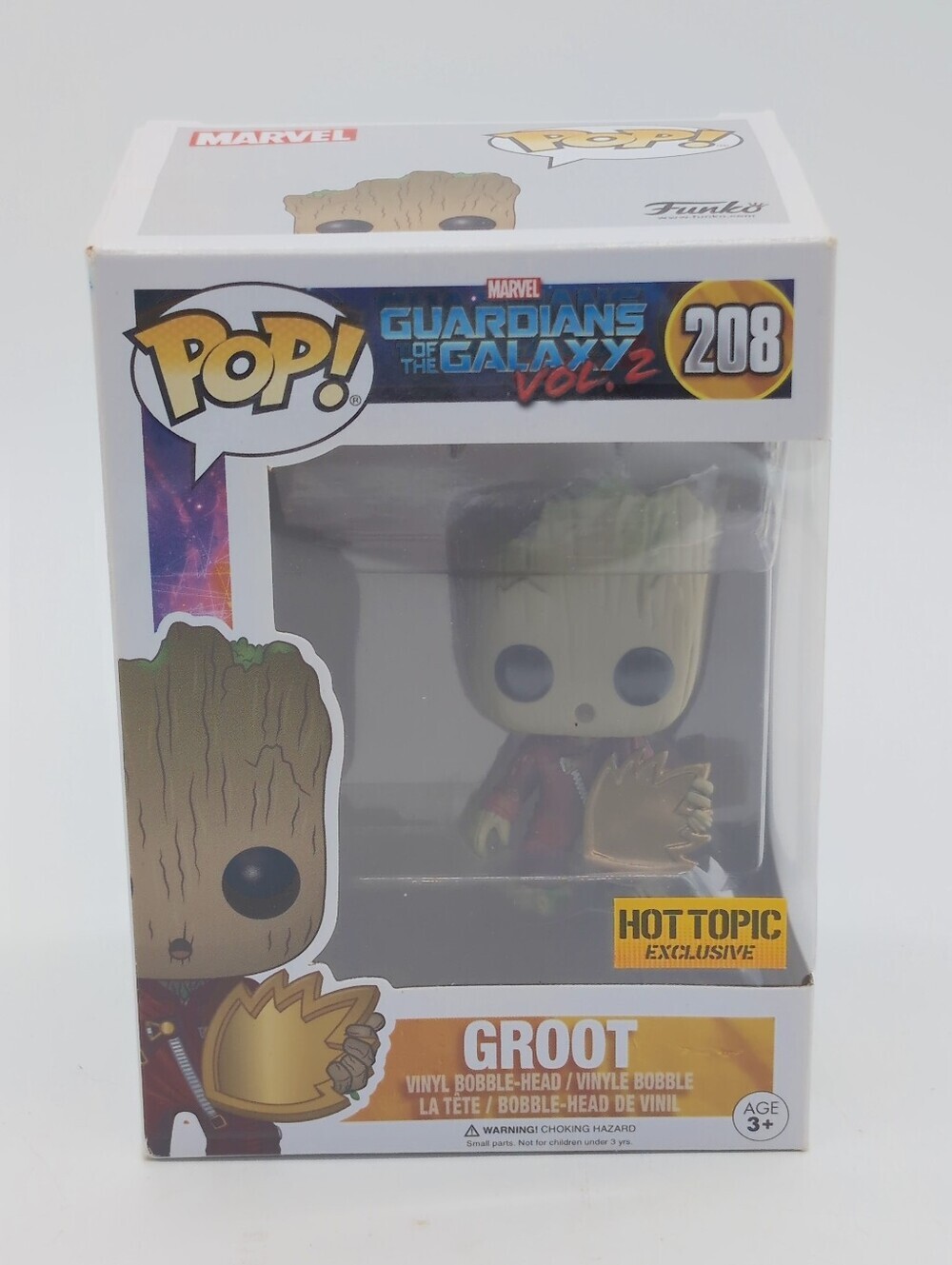 Funko pop 208 Groot Vinyl Figure Hot Topic Exclusive Guardians Of The Galaxy